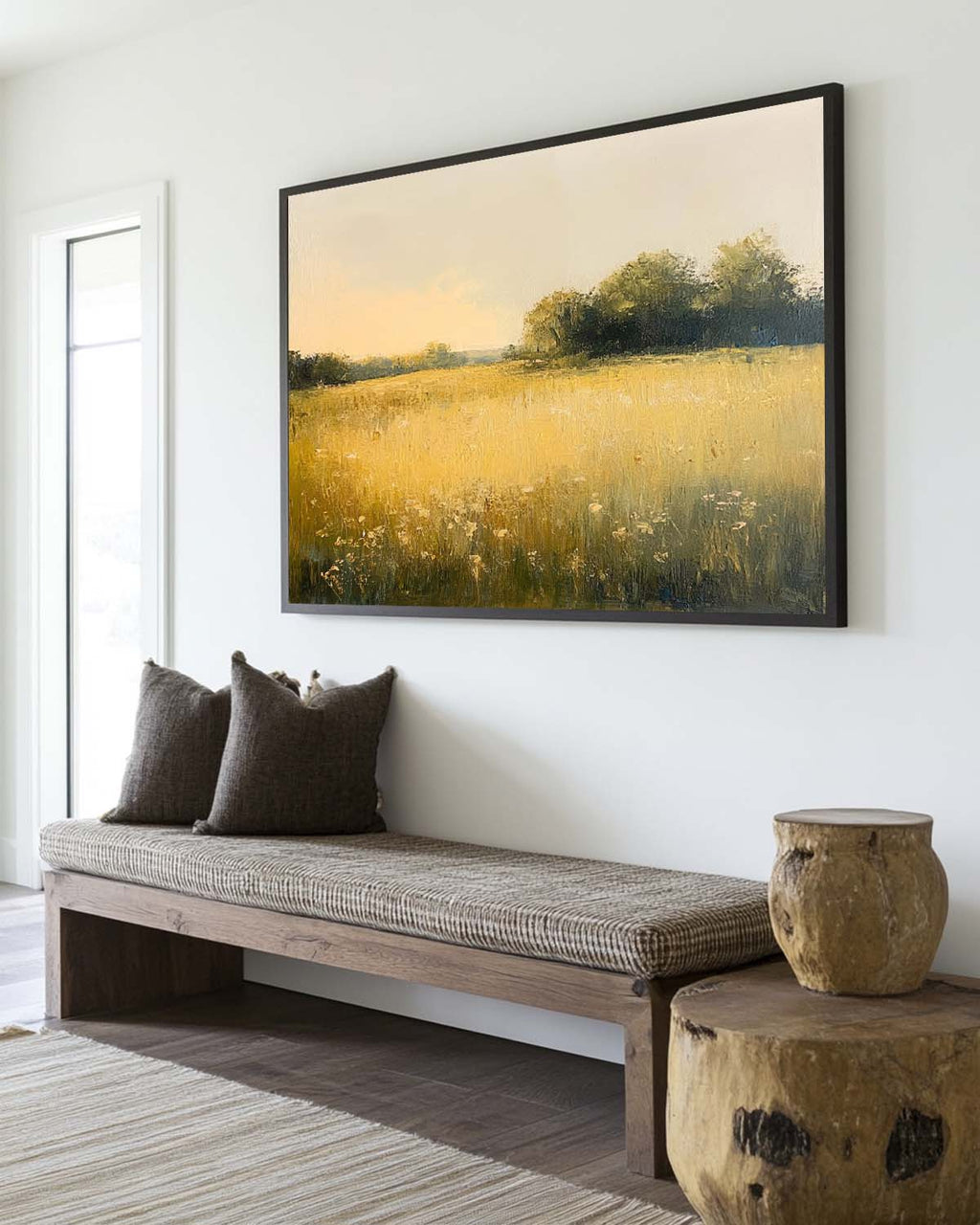 Meadow Landscape Impressionist Oil Painting
