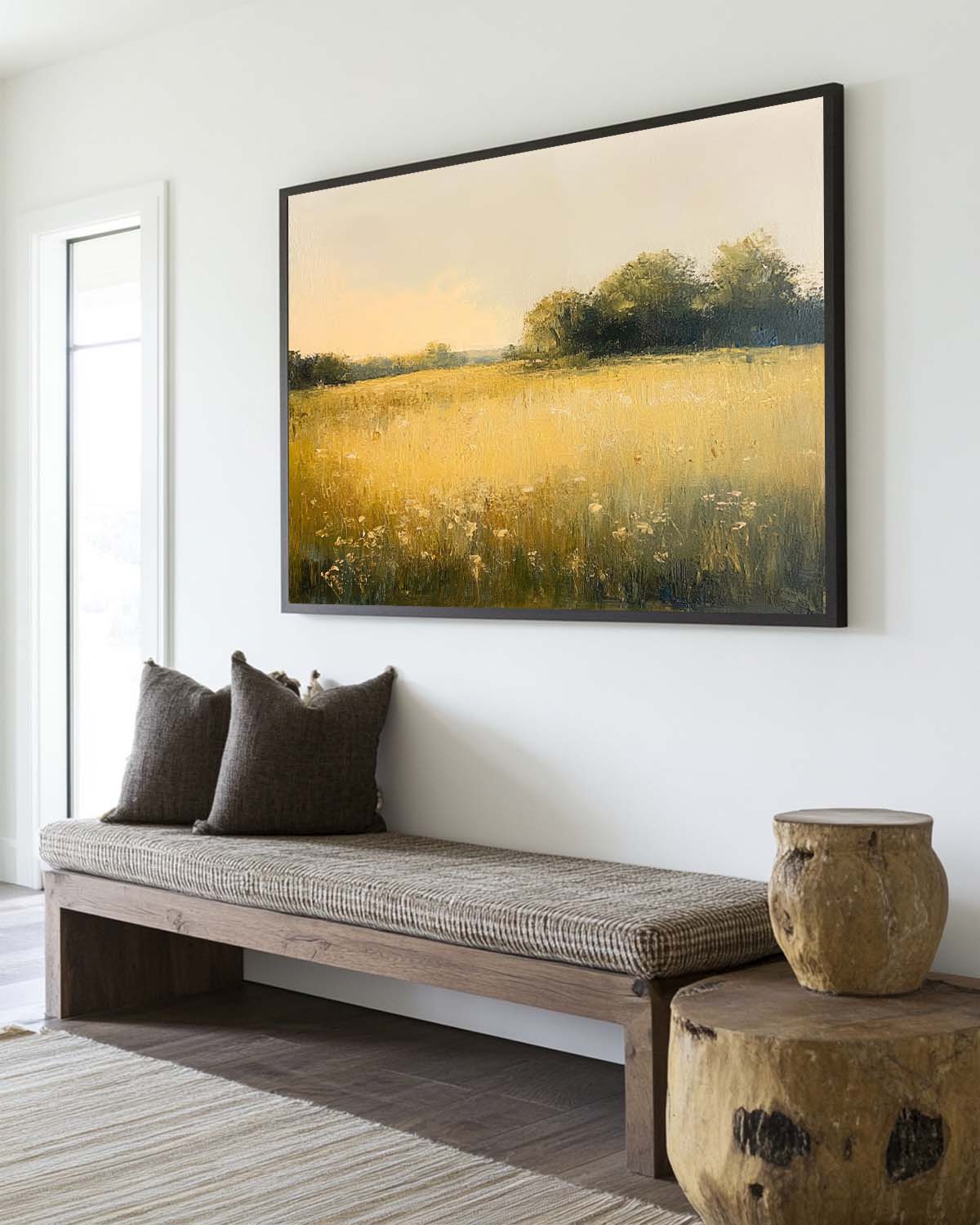 Meadow Landscape Impressionist Oil Painting