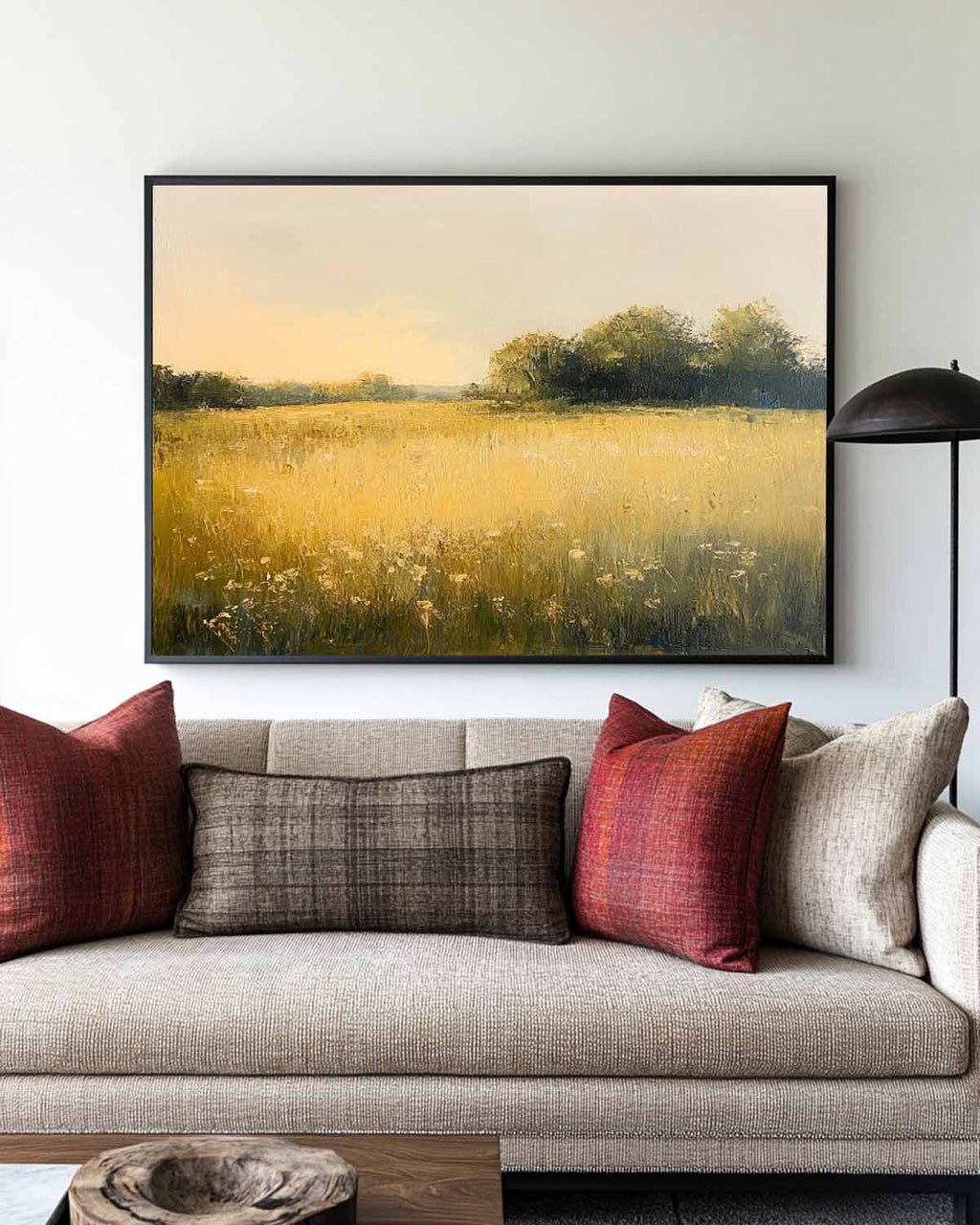 Meadow Landscape Impressionist Oil Painting