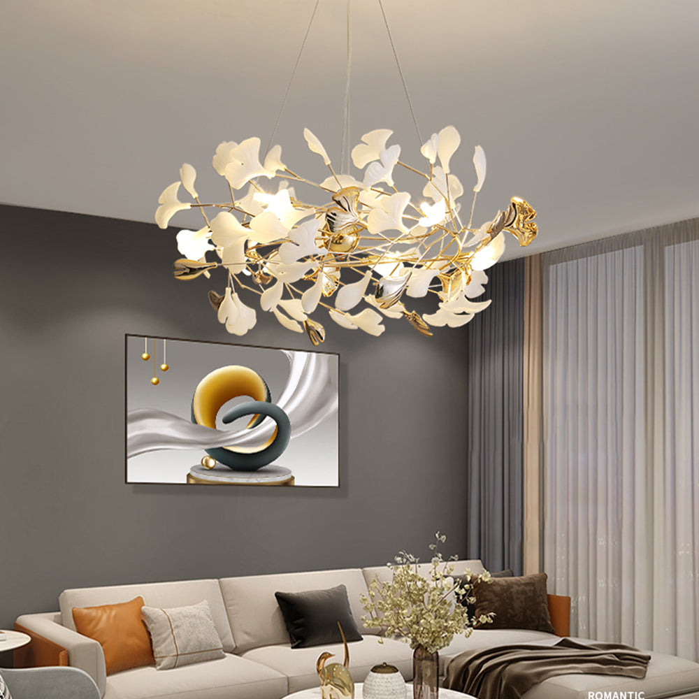 Jarn Pendant Light Feuille/Multi Modern Metal/Céramique Gold/White Living Room - 16