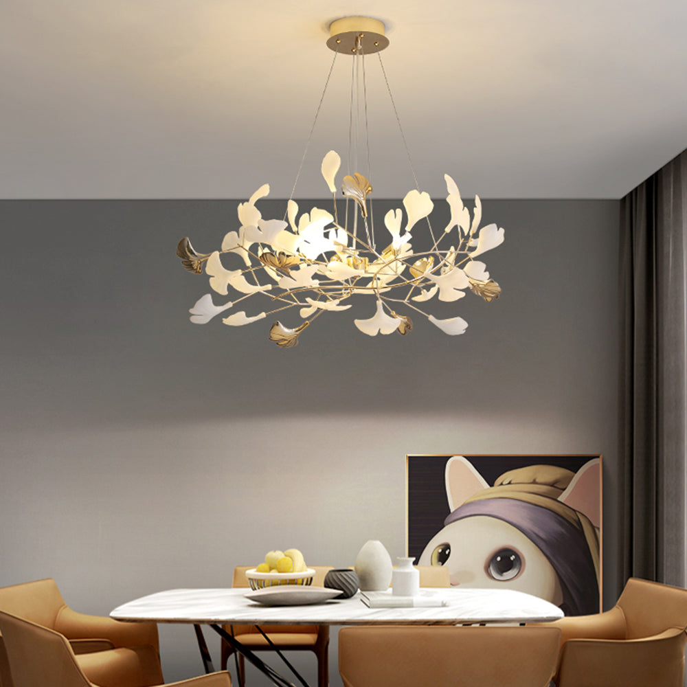 Jarn Pendant Light Feuille/Multi Modern Metal/Céramique Gold/White Living Room - 17