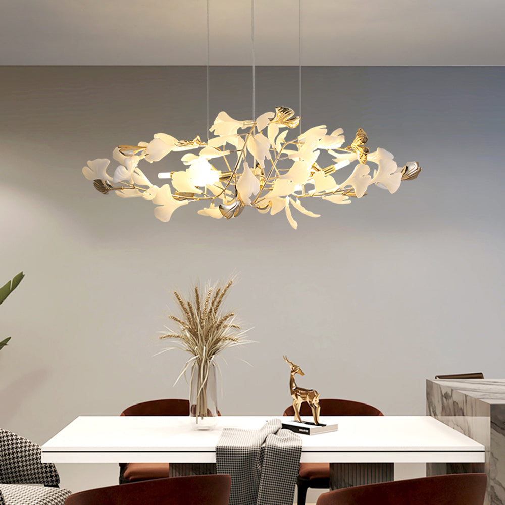 Jarn Pendant Light Feuille/Multi Modern Metal/Céramique Gold/White Living Room - 19