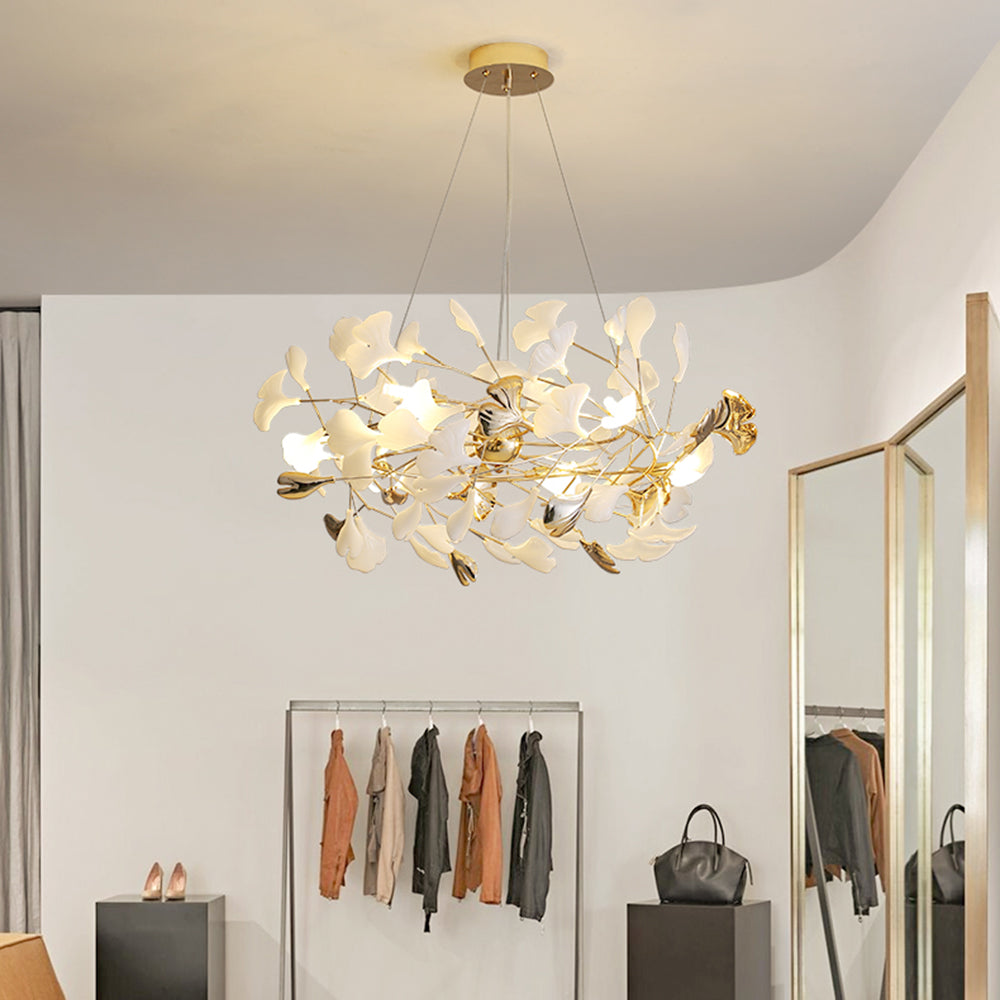 Jarn Pendant Light Feuille/Multi Modern Metal/Céramique Gold/White Living Room - 3