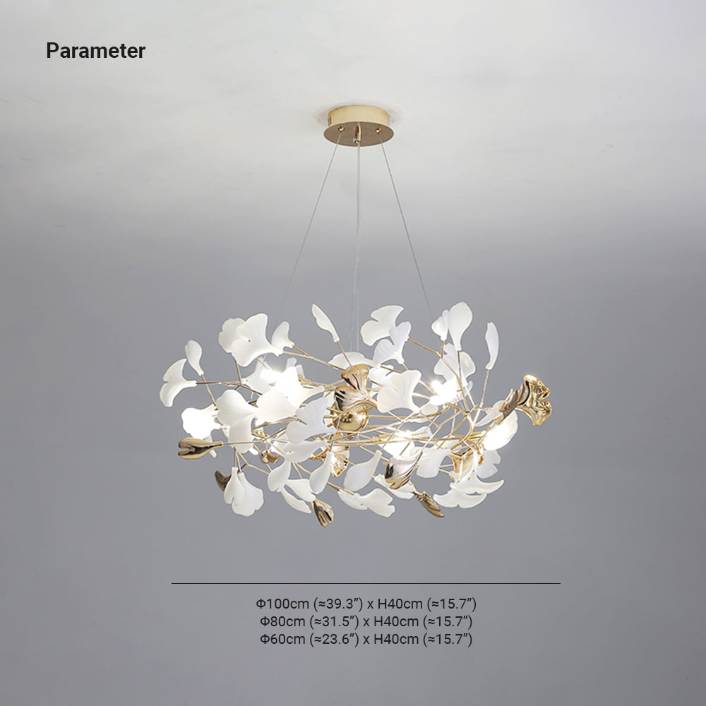 Jarn Pendant Light Feuille/Multi Modern Metal/Céramique Gold/White Living Room - 5