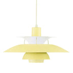 Jojo Pendant Light Macaron with Abat-Jour. 15 Coloris - Yellow - 30 Cm - Warm White