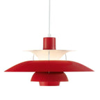 Jojo Pendant Light Macaron with Abat-Jour. 15 Coloris - Red - 30 Cm - Warm White