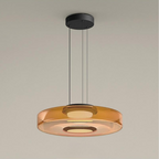 Jojo Pendant Light Glass Structure to Plusieurs Niveaux - Ambre - 1Couche D25 Cm - Warm White