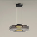 Jojo Pendant Light Glass Structure to Plusieurs Niveaux - Grey Smoked - 1Couche D25 Cm - Warm White
