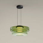 Jojo Pendant Light Glass Structure to Plusieurs Niveaux - Green - 2Couche D35 Cm - Warm White