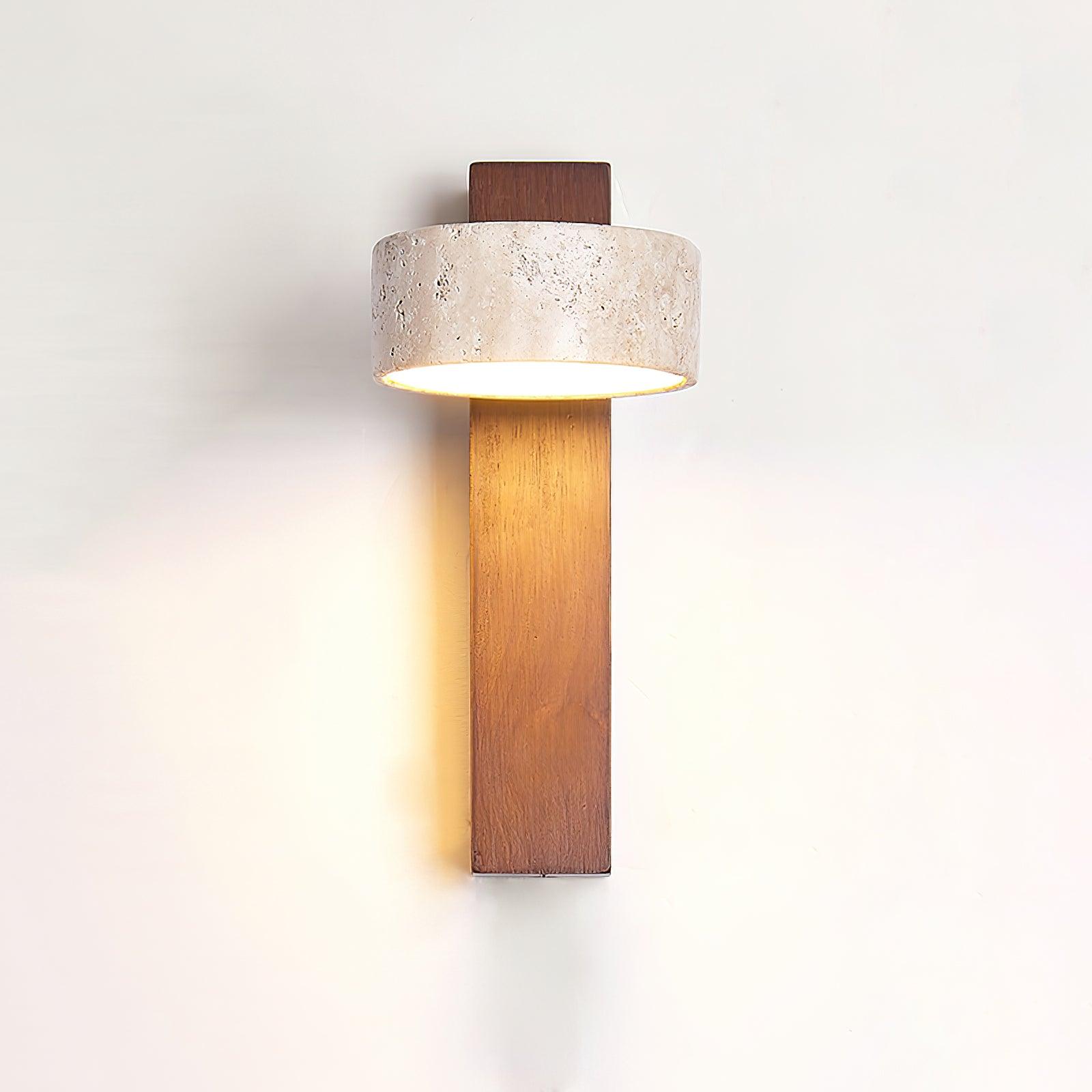 Jovan Wall Light in Travertine - Colour Walnut and Beige - Light Warm