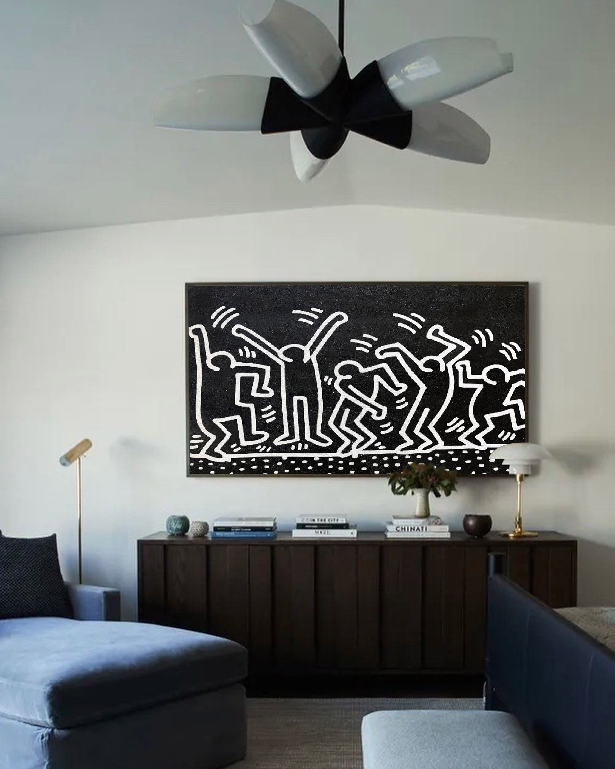 Keith Haring Dancing Figures Pop Art Painting