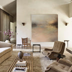 Blush Neutral Abstract Landscape Oil Painting