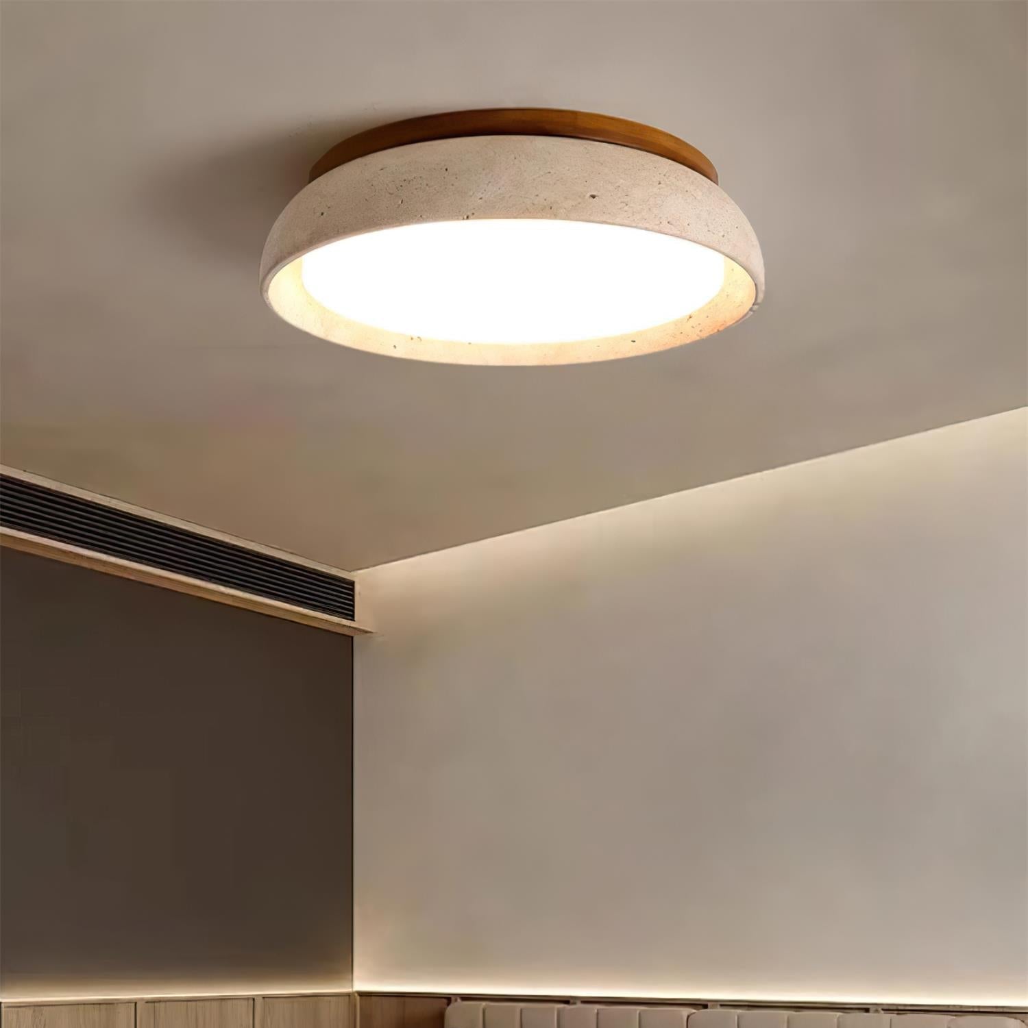 Kloris Ceiling Light in Pierre Travertine - D30 Cm - Dimmable