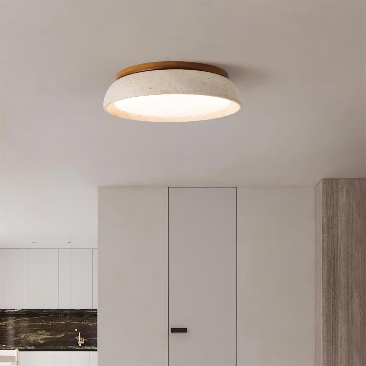 Kloris Ceiling Light in Pierre Travertine - D55 Cm - Dimmable
