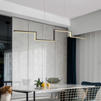 Arisha Designer Linear Metal Pendant Light, Black/Gold