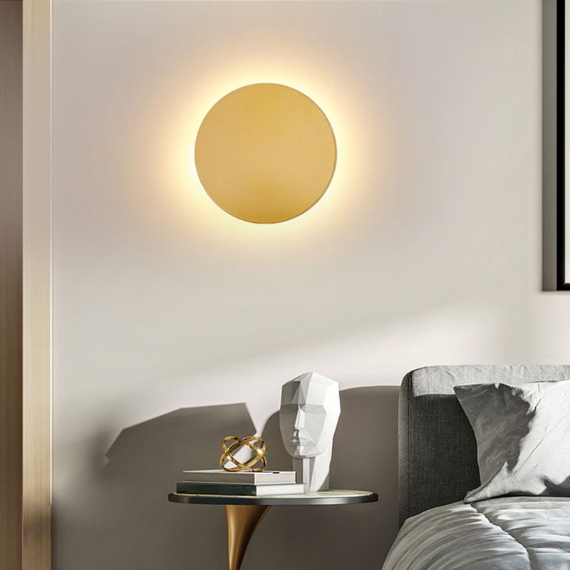 Kyris Wall Light Round Minimalist Living Room - 25 Cm - Gold