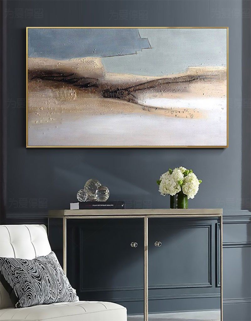 Minimalist Abstract Landscape Painting Neutral
