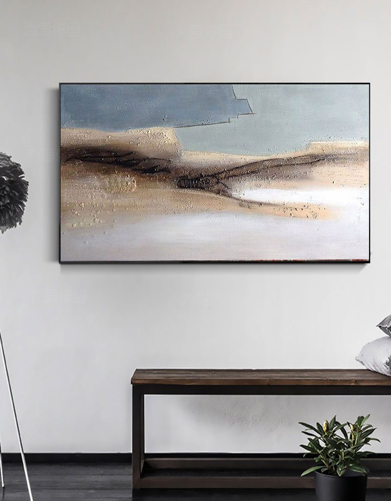 Minimalist Abstract Landscape Painting Neutral