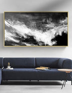 Monochrome Wave Abstract Painting