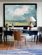 Serene Coastal Cloudscape  Painting Horizontal
