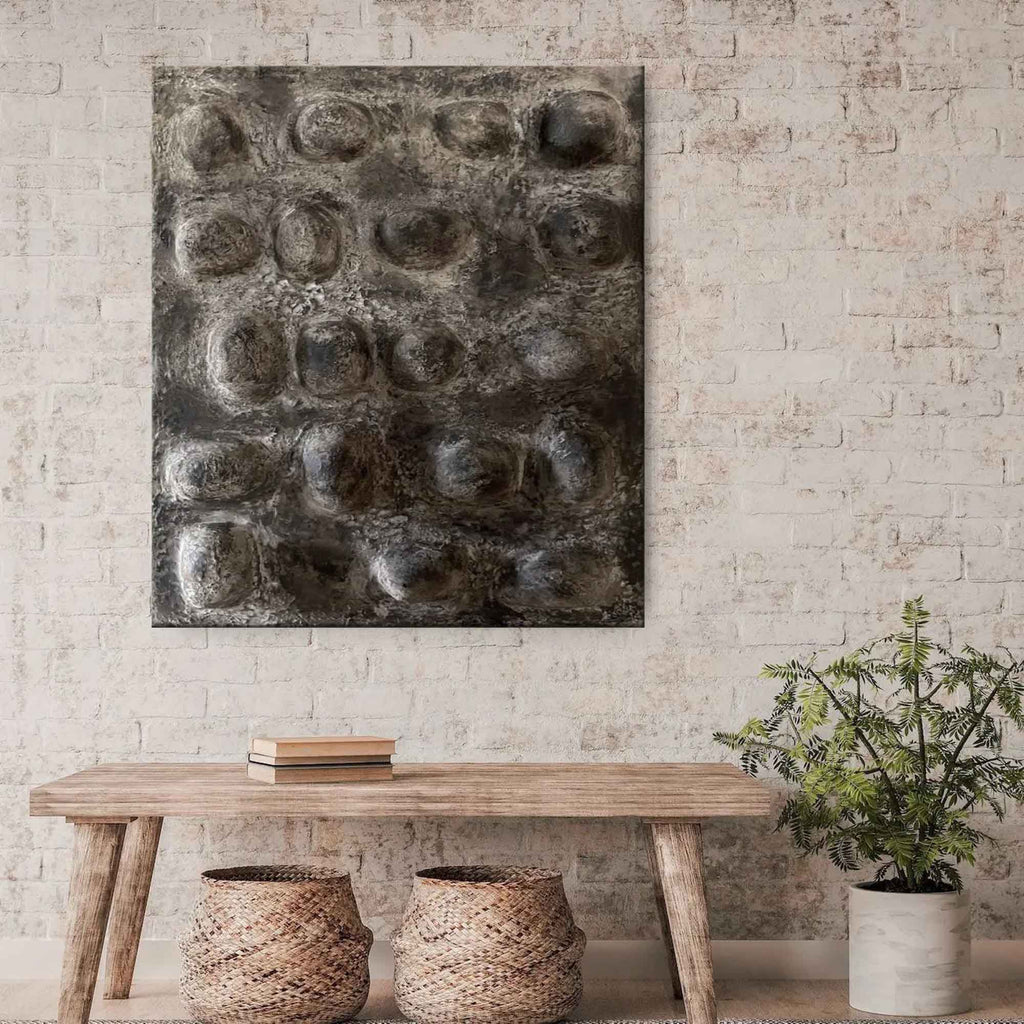 Textured Neutral Dome Relief Painting