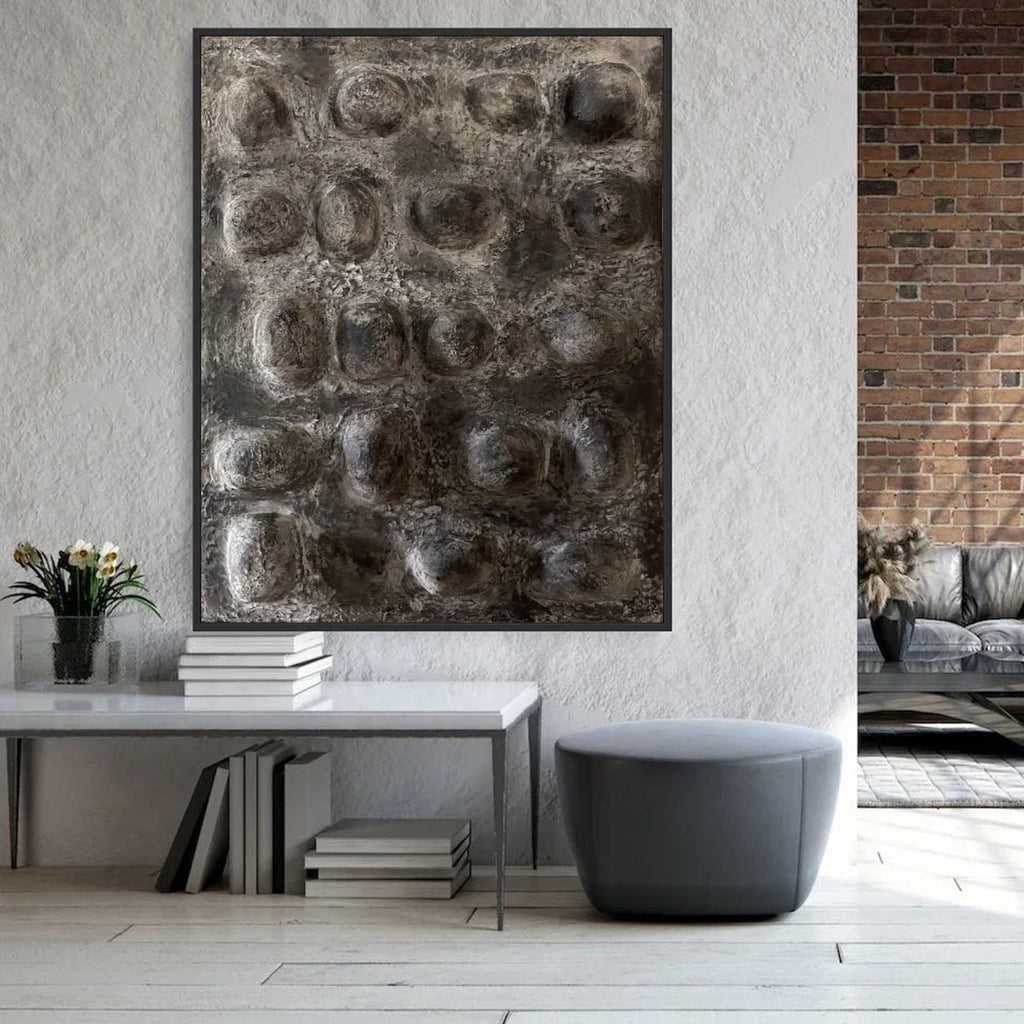 Textured Neutral Dome Relief Painting