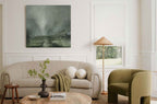 Misty Sage Green Landscape Painting