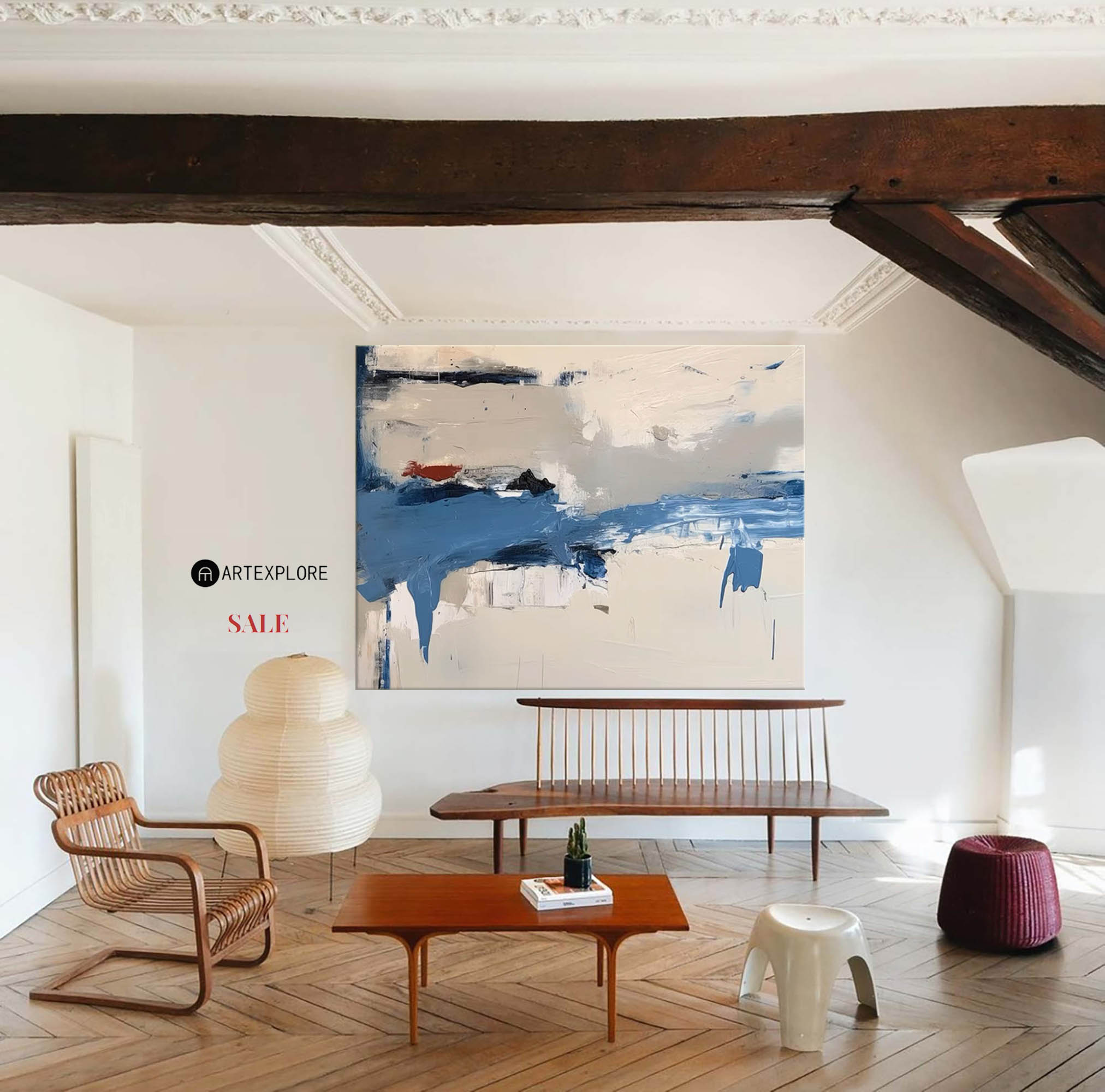 Coastal Horizon Abstract Expressionist Painting