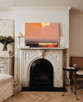 Serene Coastal Sunset Oil Painting Soft Pastel