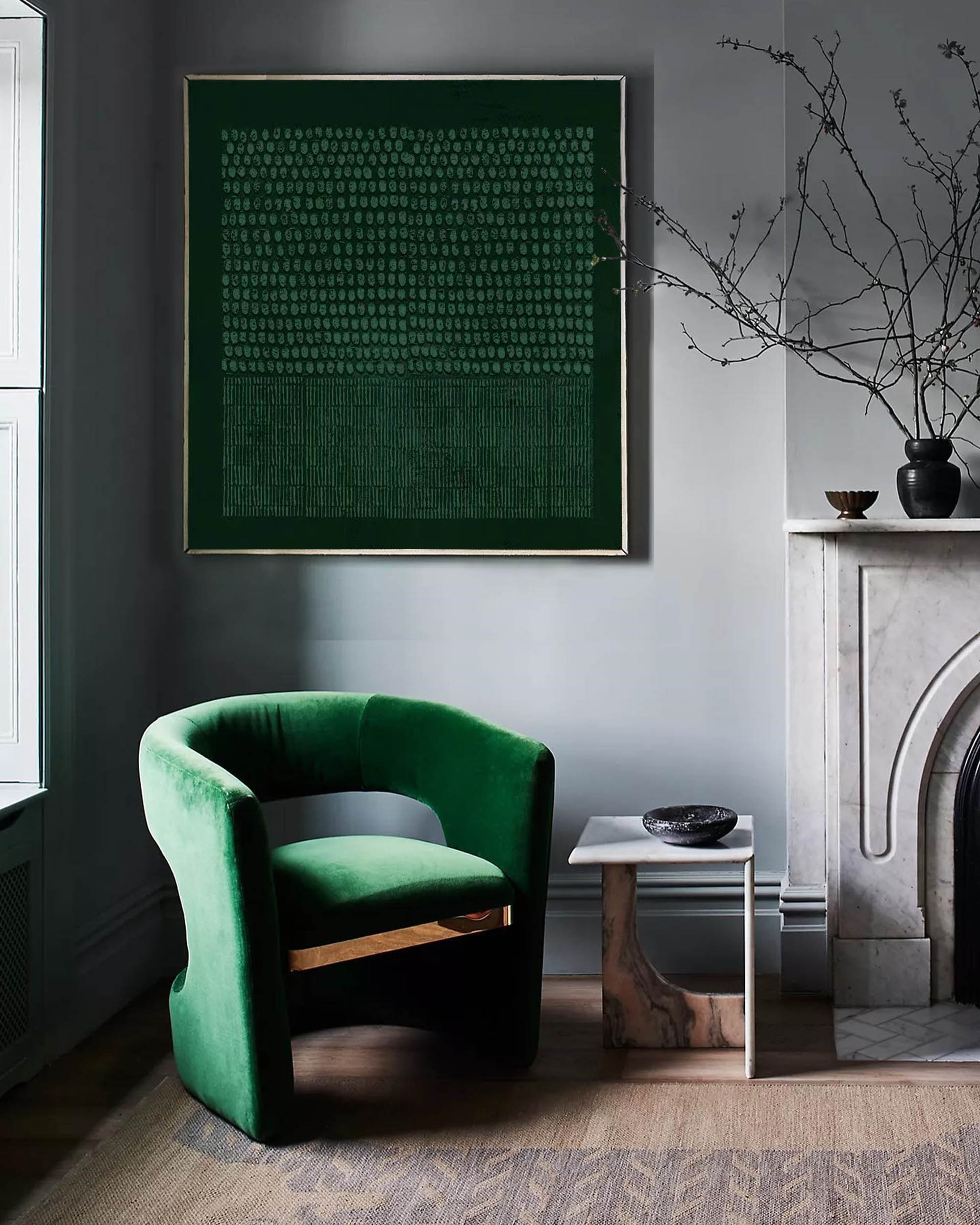 Minimalist Textured Geometric Painting