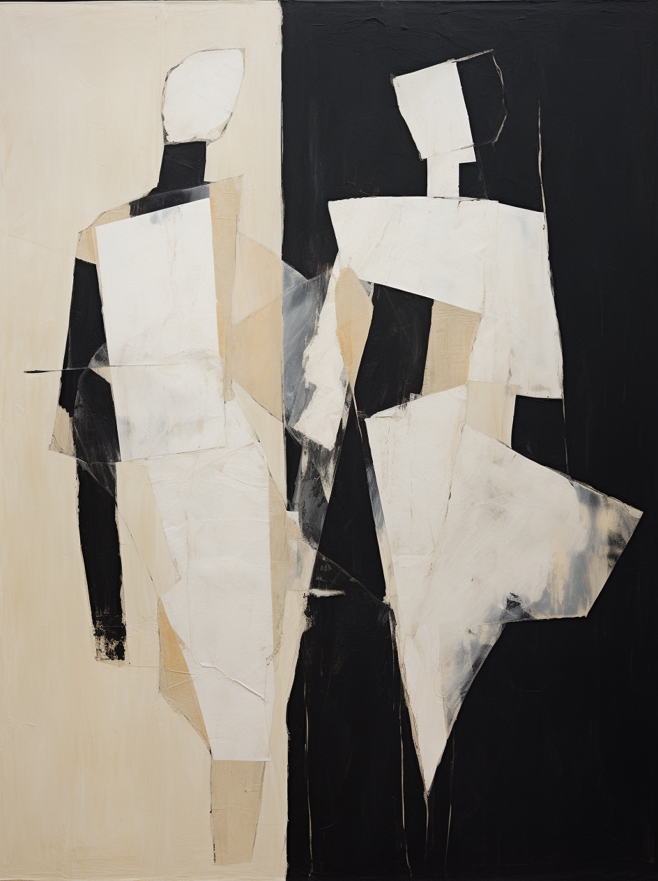 Abstract Couple Silhouette Painting