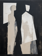 Black And White Minimalist Abstract Figure Wall Art