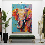 Textured Palette Knife Elephant Painting