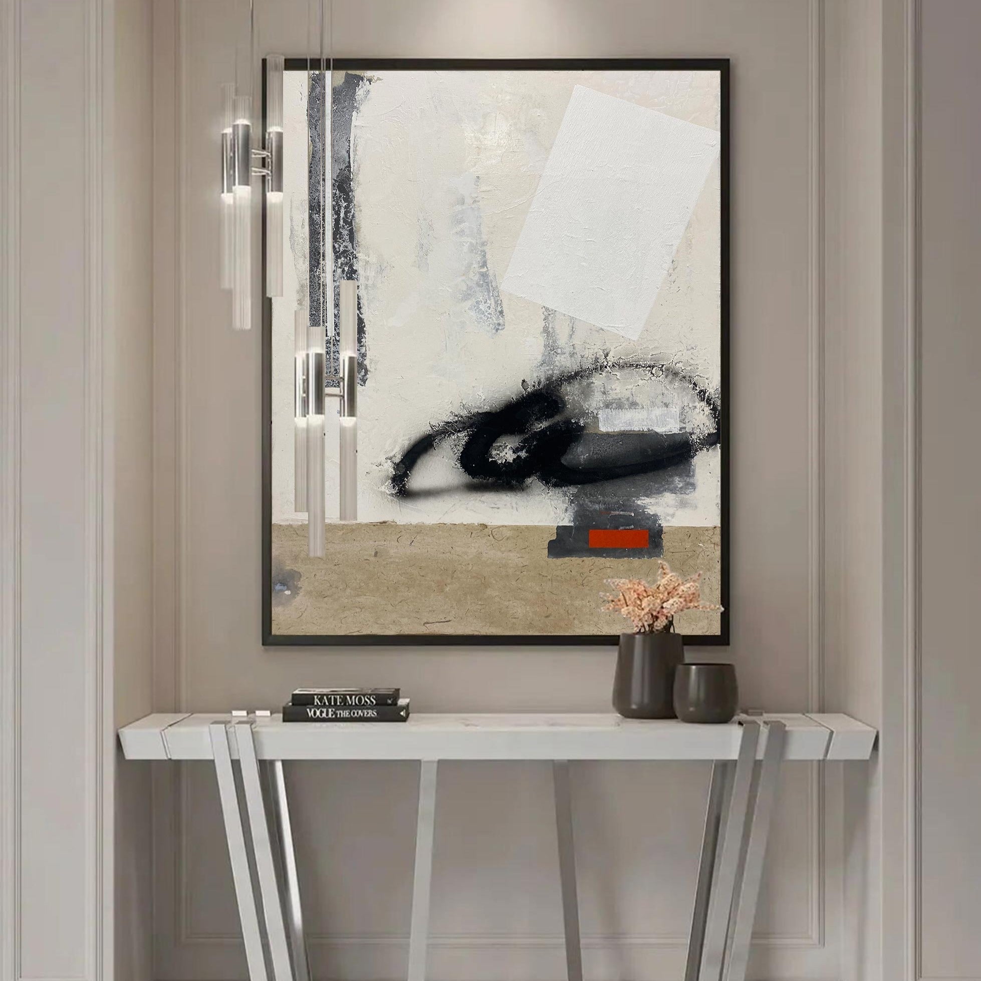 Minimalist Neutral Abstract Oil Painting