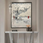 Minimalist Neutral Abstract Oil Painting