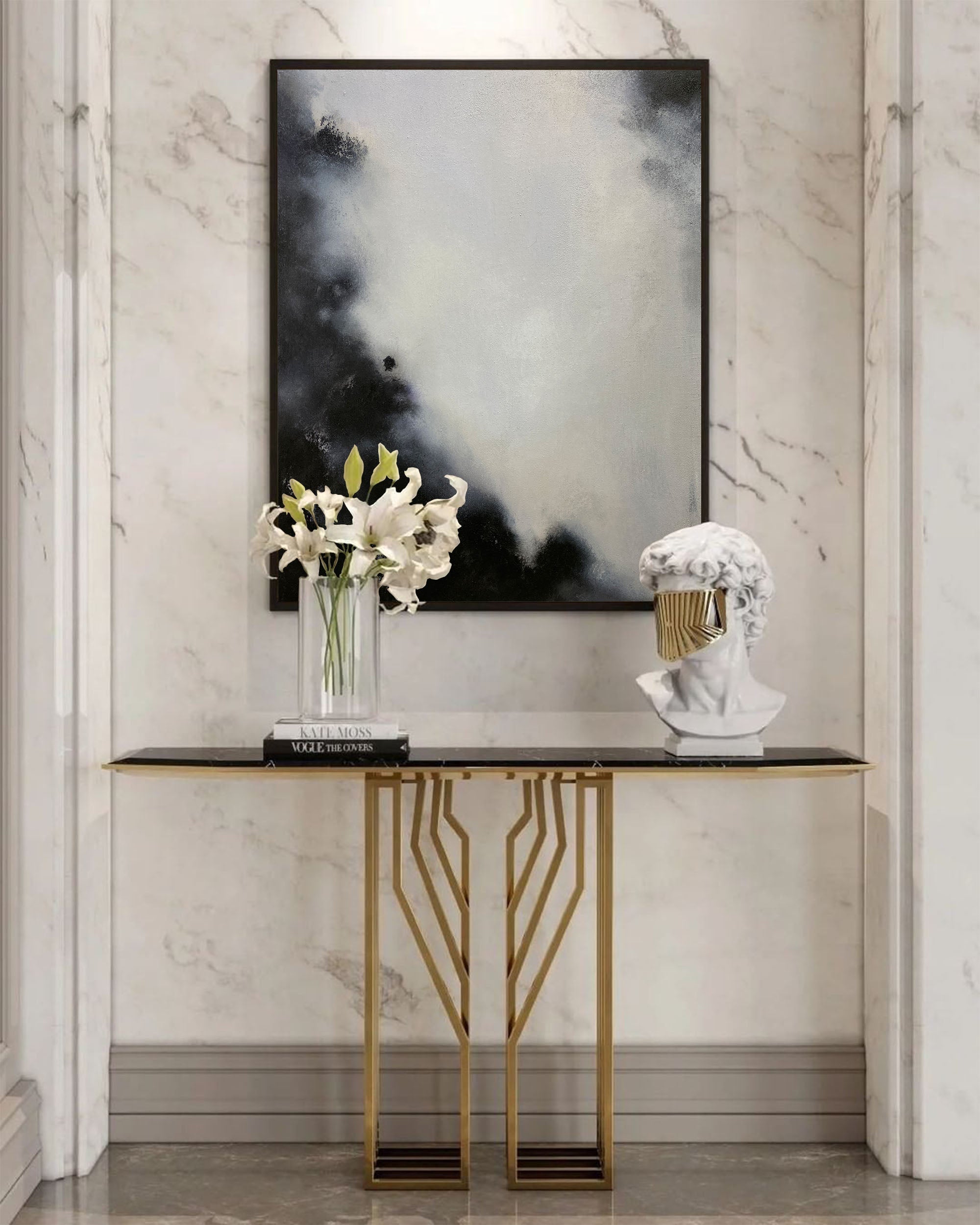 Monochrome Cloud Abstract Painting
