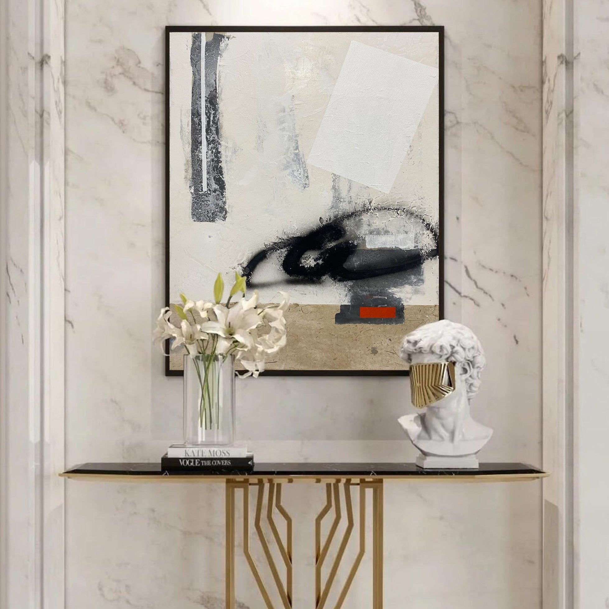 Minimalist Neutral Abstract Oil Painting