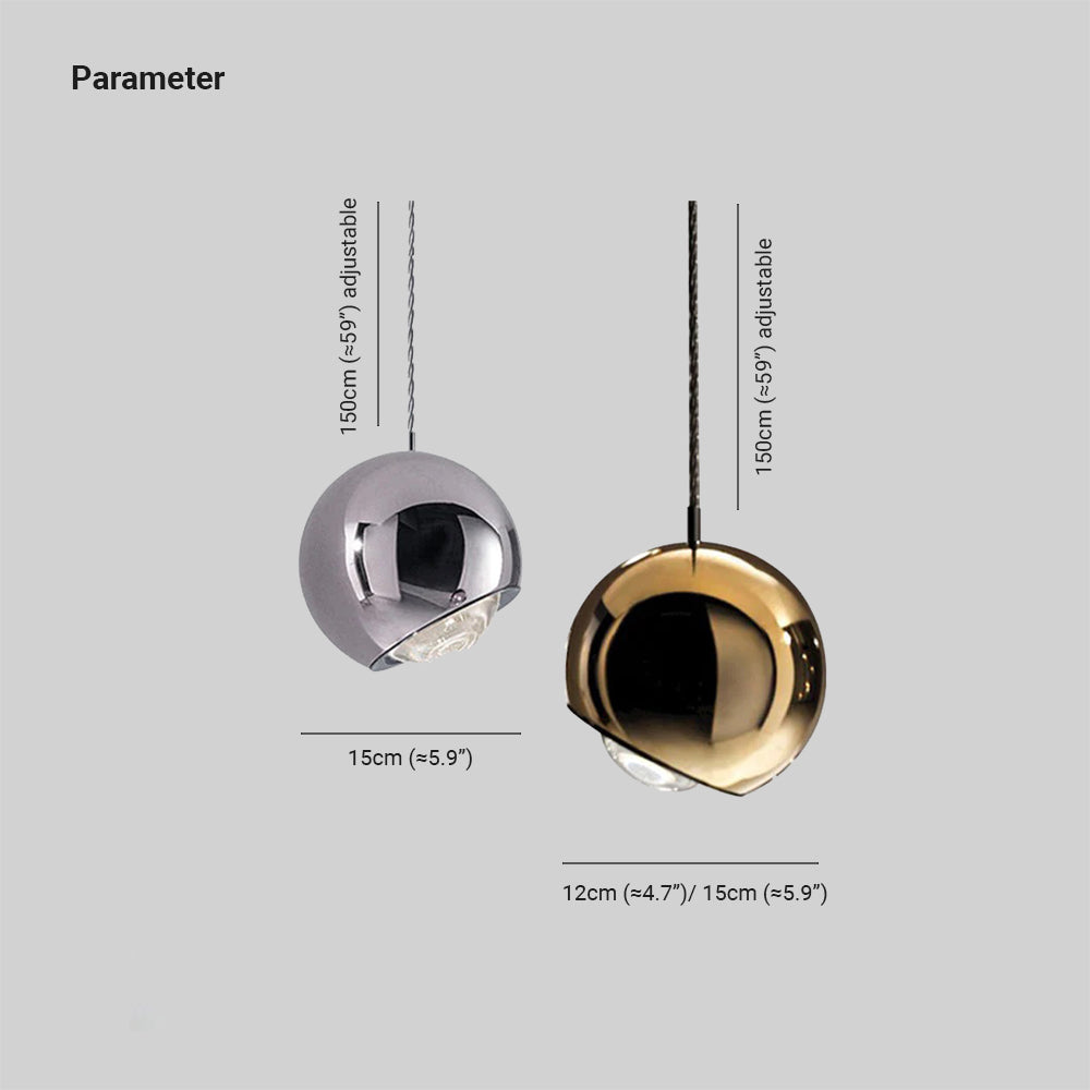 Valentina Modern Lustrous Golden Metal Ball Pendant Light