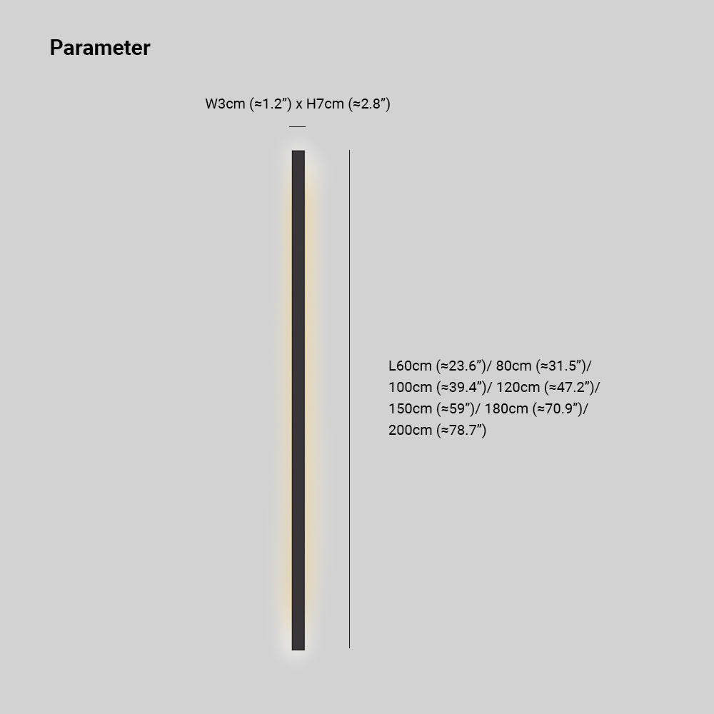 Liora Modern Slim Linear Black LED Wall Lamp
