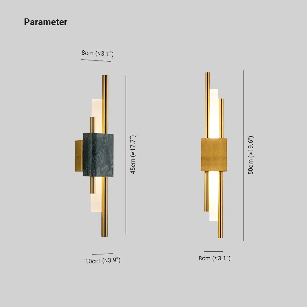 Arisha Modern Metal/Marble LED Wall Lamp
