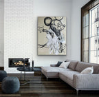 Expressionist Mickey Mouse Painting Graffiti Black White