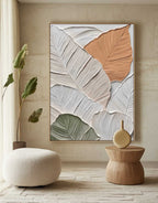 Textured 3D Leaf Wall Art Neutral Botanical
