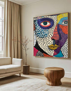 Surreal Pop Art Dual Portrait Vibrant Modern Wall Art