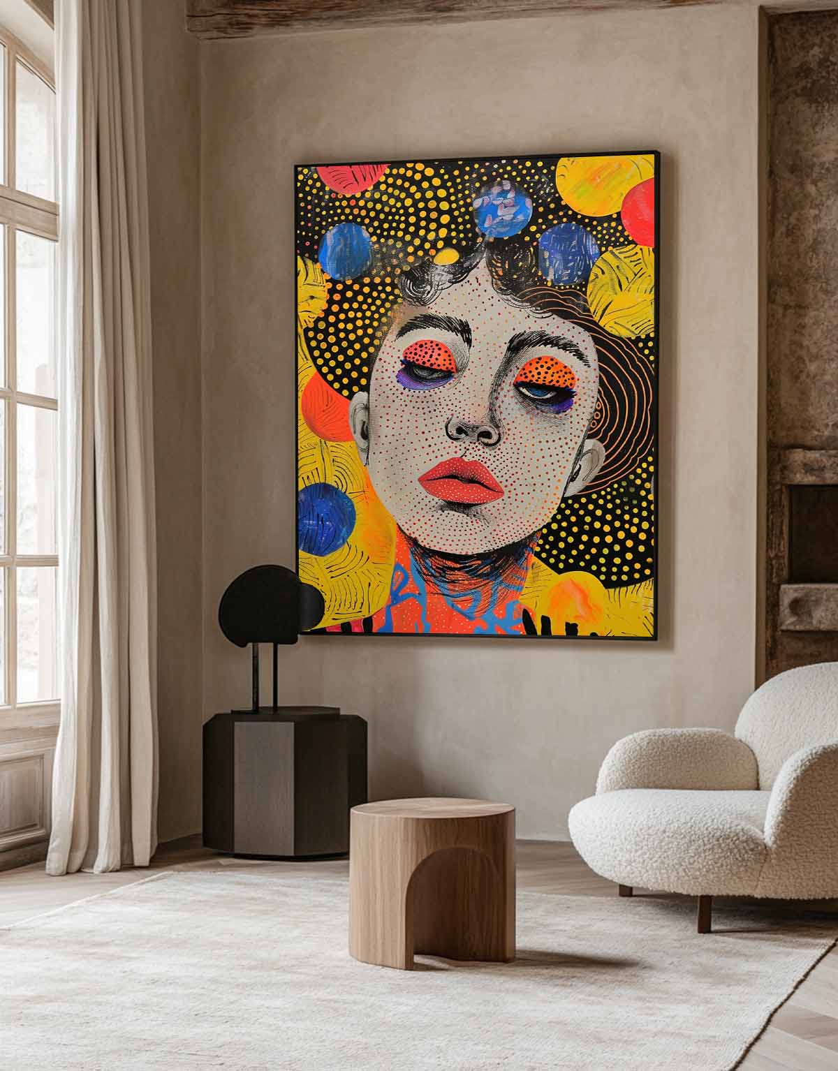 Pop Art Portrait Painting Vibrant Modern Wall Art