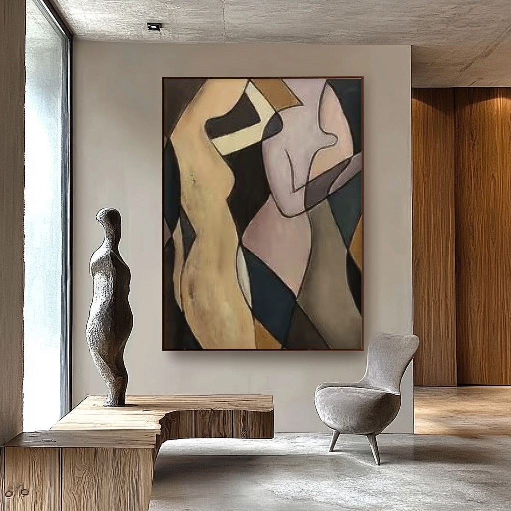 Cubist Abstract Reclining Figure Painting