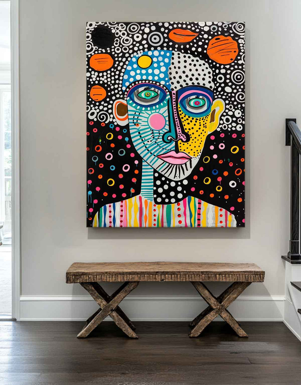 Pop Art Portrait Painting Vibrant Modern Wall Art