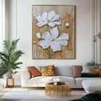 3D Impasto Floral Oil Painting Textured Wall Art