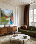 Wall Art Abstract Mountain Lake Reflection