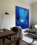 Abstract Expressionist Blue And Orange Painting