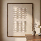Set Of 2 Grid Texture Diptych Painting